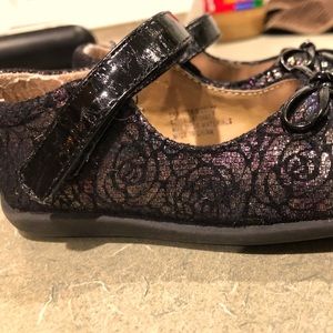 Toddler girls dress Mary Jane shoes strap flats dress up black rose gold fancy 7